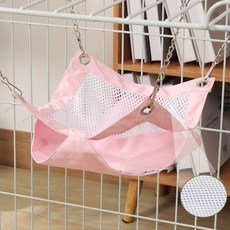 杜老漢倉鼠吊牀 四季頂部透氣防水豚鼠蜜袋鼬睡袋懸掛小寵吊牀窩, 1個, 桃粉色