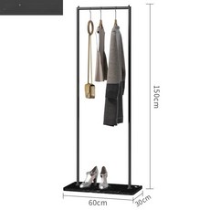 행거 옷걸이 아 현관 대 스탠드 옷가게 코트걸이, 60cm 블랙 프레임+블랙
