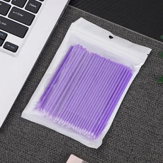 미니 자동차 디테일링 브러시 페인트 리피니싱 헤드 일회 유지보수 도구 틈새 청소, 02 100pcs purple