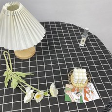 아지랩 모던 빈티지 패턴 식탁보, 1개, 60 x 90cm, 검은 격자 무늬