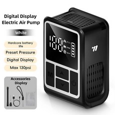 웨스트 바이킹 휴대용 로드 바이크 에어 인플레이터 자전거 모터용 전동 타이어 펌프 미니, 2. Black White, 1개