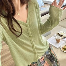 TRUDA GIRL V領長袖開衫