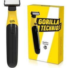 PURPLE GORILLA 바디트리머 가정용 남자제모기 남성용 고릴라 테크닉 사타구니 및 바디 헤어 트리머 - 양방향 피벗 블레이드 노닉 스킨 가드 트리밍 헤드 4개 1~6mm