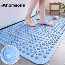 Ahomeone 욕실 미끄럼방지매트 마사지 발매트 빠른 물빠짐 화장실 지압 매트, 1개, 라이트 블루