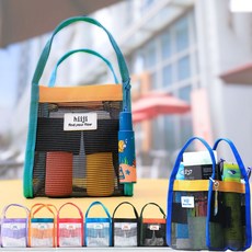 히지 메쉬 수영 샤워 목욕 사우나 수납 박스 가방 바구니 1L, 06 화이트/블랙