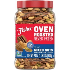 Fisher Snack 오븐 로스트 네버 프라이 매머드 피컨 17oz 153234, 1.5 Pound (Pack of 1), Deluxe Mixed Nuts