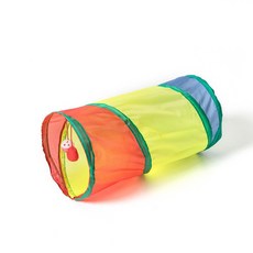 彩虹 貓咪隧道 跑道 滾地 龍貓通道互動 毛球 貓跑道 玩具laiwc, 彩色小直通25*50cm, 1個