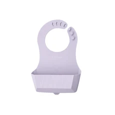 柔軟矽膠立體口袋寶寶圍兜，多段調節易清洗，寶寶用餐好幫手, 矽膠鑽石圍兜-薰衣草, 1個