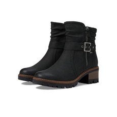 Spring Step Smokies Bootie - 방수 합성 직물 갑피 지퍼 잠금 패딩 탈착식 안창 유연한 충격 흡수 TPR 밑창 6.4cm(2.5인치) 힐 블랙. 36
