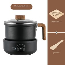 多功能電煮鍋 學生鍋家用 1.8L, 木紋機械單鍋（1.8升）,中文包裝 220V（歐規插頭國外版）