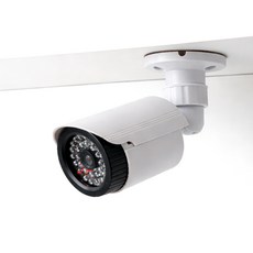 ZIO-BIZ 프리미엄 LED 모형 CCTV 감시카메라 + 스티커 / 방범 보안 가짜 CCTV 카메라 무선 실외 야외 감시카메라, 1개, 화이트