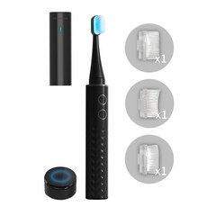 FUTURE LAB 電動牙刷，深層清潔，多種模式，智能定時，無線充電，呵護牙齦, 黑, 1個, 冷光白齒刷