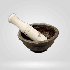 LETEO-유진세라믹 도자기 절구 - 중 약12.5cm 깨절구공이 원목절구공이 분청분마기 절구공이 마늘다지기