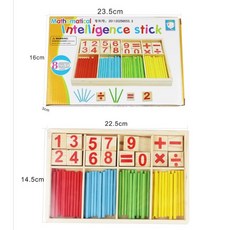 數字積木棍 數字分解運算遊戲 加減法 數字學習盒 數學運算 數數棒 算數 數字棒 啟蒙 教具, 1個, 數字+木棒 彩盒