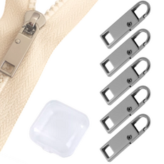 가재트 만능 지퍼고리 원터치 셀프수선 지퍼손잡이 5개입, 티타늄, 5개