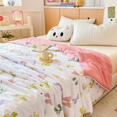 여름 이불 여름 에어컨 이불 워싱 코튼 여름 이불 레이스 여름 시원한 이불 얇은 이불, 여름 이불 110*150CM, 꽃의 낙원