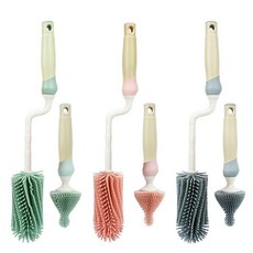 꿈꾸는비 회전형 세척솔 세트 젖병솔, 그레이