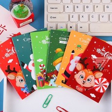 聖誕節小禮物文具組 鉛筆 多色原子筆 圓珠筆 分享禮 4色筆 筆記本 小本本 文具禮盒, 1個, 聖誕小本本 隨機出貨 10.5*7CM, 多色