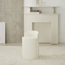 플로바움 컴포트 로우백 인조가죽 등받이 화장대 스툴 의자, 1개, 2.아이보리 (8102)