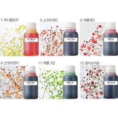 압화 만들기 물올림 컬러액 21종 옐로우 레드 핑크 블루, 사파이어블랙