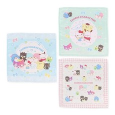 살롱제 산리오 나프킨 런치 크로스 3장 세트 캐릭터즈 43×43cm 45602