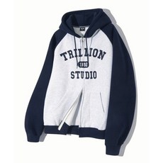 trillion 레글런 컬러 믹스 1992 그래픽 후드 집업 (MELANGE)