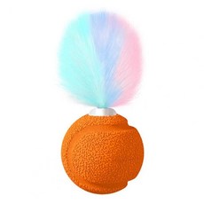 내구성 고양이 놀이용 깃털 소리 기능 재미있는 운동용 공 스트레스 해소 실내 활동용, 1개, 1. 오렌지