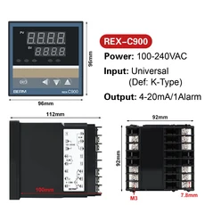 부화기 계란부화기 달걀부화기 병아리부화기 인큐베이터스마트 온도 컨트롤러 REX-C900 범용 입력 4-20mA, 08 C900 8AN, 1개