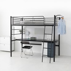 마켓비 CHAMBER 벙커침대 책상형 100200 방문설치, 블랙