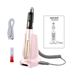 네일 드릴 펜 비트 무열 파일 휴대용 무선, 1개, 2. pink