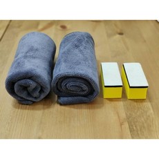 下膜布鍍膜棉組 (2條下膜布 + 2個鍍膜棉) - 汽車鍍膜、上蠟專用海綿擦拭布, 1個
