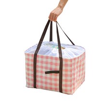 주방용품 대용량 2단 보온보냉 백 도시락 캠핑 피크닉용, 핑크, 핑크
