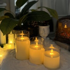 똑소녀 LED 캔들 B 3종 세트, 불투명