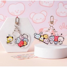 BT21 壓克力吊飾鑰匙圈 寶寶系列, 紙卡紅色, 1個