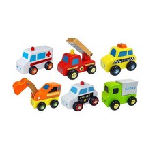 우리아이 첫장난감 원목자동차 소근육 발달 신생아완구 6종 원목교구 아기장난감 나무블럭 유아장난감 장난감자동차