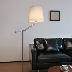 북유럽 각도조절 장스탠드 스탠드 거실, 실버-삼색변환 램프
