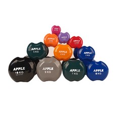 베스코 애플아령 컬러덤벨 여성미용 홈트 1kg 2kg 3kg 4kg 5kg 1개, 1.5kg