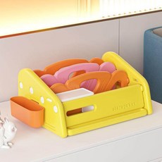 책장 수납선반 다단식 조립식 원목 미니 코너형 책꽂이 선반형 인테리어 가구, 1단, 책상용 책장 활력 옐로우