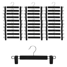 아워리빙 파스텔 논슬립 회전형 치마 바지걸이, 블랙, 30개