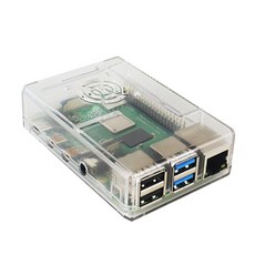 라즈베리 파이4 ABS 케이스 블랙 투명 플라스틱 쉘 탈착식 GPIO 커버 냉각 팬 포함, 1개, Transparent Case, 기본 모델명/품번