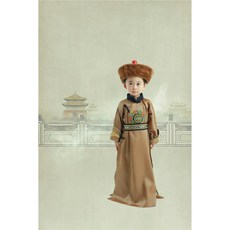 兒童清朝阿哥角色扮演服裝套裝，萬聖節派對服裝，男童阿哥服裝, 深棕120cm, 1套
