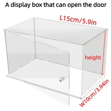 문짝 열 수 있는 디스플레이 박스 방진 보관함 랙 1 개 크리스탈 핸들 선물 포함, 01 height10cm, 08 15x10cm