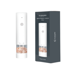 엘루나로 충전식 자동 전동 소금 후추 그라인더, 1개, 화이트, 60ml