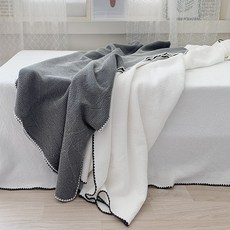 면100 순면 와플 사계절 이불겸패드 스프래드 침대덮개 LK EK, 그레이