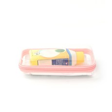 PET 旅行收納包 化妝品分裝袋, 粉色拉鍊小號20*12*5CM 重46.3G, 1套