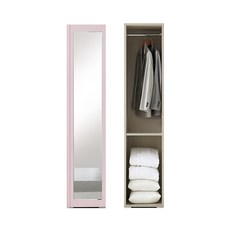 케이컴퍼니 LPM 심플비400거울반장(옷장 이불장), 이불장, 핑크