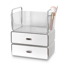 품절대란템 루시아이 모던 스퀘어 화장품 정리함 3단, 화이트, 1개