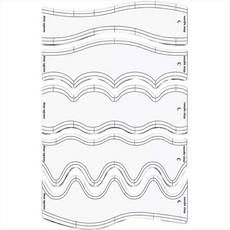 5 PCS 아크릴 웨이브 통치자 퀼팅 스텐실 DIY 드로잉 템플릿 측정 재단사 통치자 소프트 패치 워크 통치자, 투명한