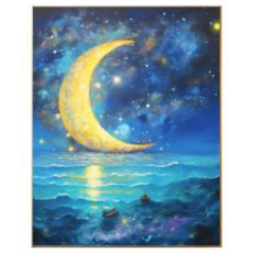 조이제이 36종 40x50 쉬운그림그리기 DIY 유화그리기세트 명화그리기, 008 밤풍경, 1세트