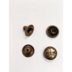 全銅鉚釘 8*8mm 幸運草 鐵錨 星星 愛心 100組 手工材料 拼布材料, 1個, 幸運草單面8*6 100組